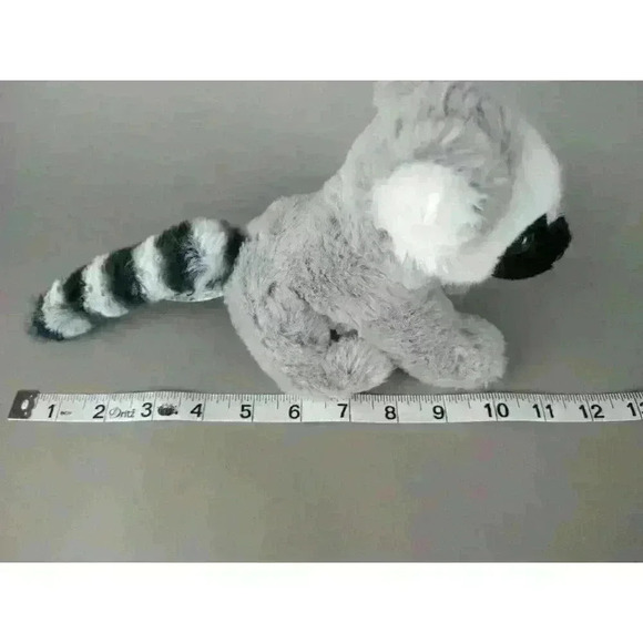 The Petting Zoo Ring Tailed Lemur 11" Stuffed Animal Plush Soft Toy Black Gray - Picture 10 of 10